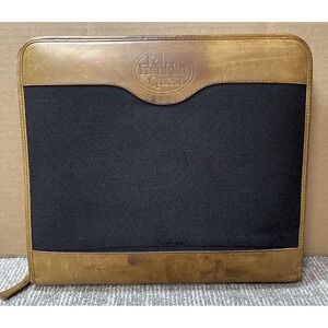 Vintage Franklin Quest Black XL Monarch Leather 7 Ring-Bound Planner Zip